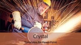  Presentation with craftsman - Slides with craftsman work with grinder background and a red colored foreground