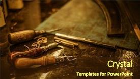  Presentation with craftsmanship - Presentation theme consisting of craftsmanship - close-up blacksmith tools for making background and a tawny brown colored foreground
