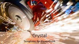  Presentation with craftsmanship - Amazing theme having craftsmanship - close-up of electric grinder cutting backdrop and a coral colored foreground