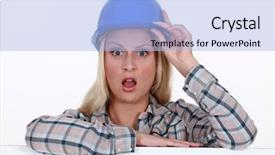  Presentation with christian templar knight looking - Slides enhanced with craftswoman-looking-very-surprised background and a light blue colored foreground