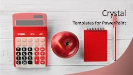  Presentation with red apple tree - Theme with cramming - composition of red apple calculator background and a light gray colored foreground