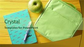  Presentation with lunch box - Presentation design consisting of cramming - lunch box exercise book background and a mint green colored foreground