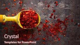  Presentation with pepper - Colorful PPT theme enhanced with cramming - red hot chillies pepper flakes backdrop and a wine colored foreground