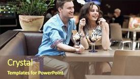  Presentation with ice cream - Beautiful slides featuring cramming - smiling couple eating ice cream backdrop and a tawny brown colored foreground