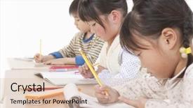  Presentation with children - Cool new PPT theme with simulator on which the athlete backdrop and a sky blue colored foreground