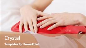  Presentation with bed - PPT theme enhanced with diarrhea - beautiful caucasian woman lying background and a coral colored foreground