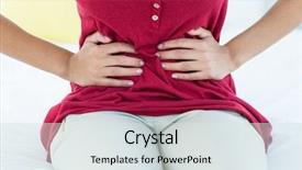  Presentation with stomach - Cool new presentation design with cramped - woman sitting on bed backdrop and a sky blue colored foreground