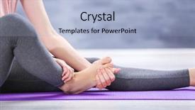  Presentation with pain - Slide set featuring medical feet - young woman suffering from pain background and a light blue colored foreground