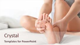  Presentation with bone disease - PPT layouts having bone disease - young woman suffering from pain background and a lemonade colored foreground