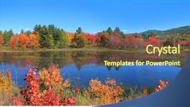  Presentation with multiple reflection of mirrors - Presentation design enhanced with crampton pond in rural vermont background and a tawny brown colored foreground