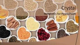  Presentation with high tea - Theme featuring cranberry cinnamon tea - dried health food in heart background and a coral colored foreground