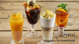  Presentation with winter - Audience pleasing PPT theme consisting of cranberry cinnamon tea - hot winter drinks backdrop and a coral colored foreground