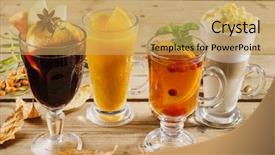  Presentation with winter - Amazing slide deck having cranberry cinnamon tea - hot winter drinks backdrop and a yellow colored foreground