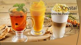  Presentation with hot tea - PPT theme consisting of cranberry cinnamon tea - hot winter drinks background and a yellow colored foreground