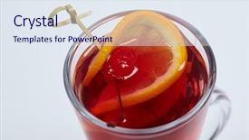  Presentation with berries - PPT theme enhanced with cranberry cinnamon tea - winter drink with berries background and a sky blue colored foreground