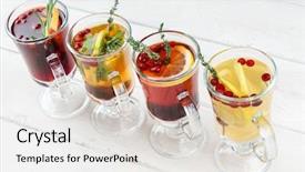  Presentation with not healthy drink - Audience pleasing slides consisting of cranberry cinnamon tea - winter drink backdrop and a white colored foreground