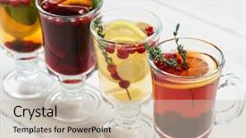  Presentation with winter - Audience pleasing slide deck consisting of cranberry cinnamon tea - winter drink backdrop and a soft green colored foreground