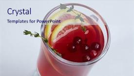  Presentation with standard drink unit - PPT layouts consisting of cranberry cinnamon tea - winter drink background and a  colored foreground