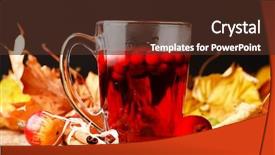  Presentation with not healthy drink - Presentation theme having cranberry cinnamon tea - winter drink background and a tawny brown colored foreground