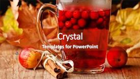  Presentation with cinnamon - Colorful PPT layouts enhanced with cranberry cinnamon tea - winter drink backdrop and a crimson colored foreground
