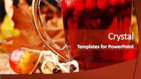  Presentation with winter - PPT theme enhanced with cranberry cinnamon tea - winter drink background and a  colored foreground