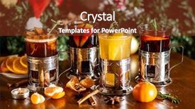  Presentation with berries - Presentation theme having cranberry cinnamon tea - winter drinks with berries background and a  colored foreground