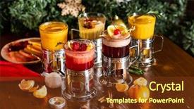  Presentation with cinnamon - PPT layouts consisting of cranberry cinnamon tea - winter drinks with berries background and a  colored foreground