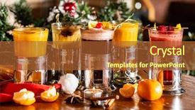  Presentation with bar drinks wine - PPT theme having cranberry cinnamon tea - winter drinks with berries background and a  colored foreground