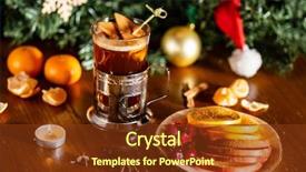  Presentation with berries - Theme featuring cranberry cinnamon tea - winter drinks with berries background and a  colored foreground