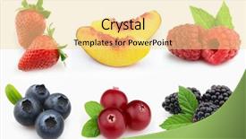  Presentation with cranberry juice - Colorful PPT theme enhanced with cranberry juice - beauty collage from berries backdrop and a blonde colored foreground