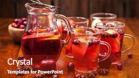  Presentation with cranberry juice - Slide deck consisting of cranberry juice - delicious hot punch for winter background and a tawny brown colored foreground