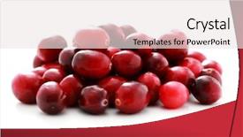  Presentation with cranberry juice - PPT theme with cranberry juice - fresh cranberries on white background background and a sky blue colored foreground