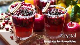  Presentation with mulled wine - Colorful slide deck enhanced with cranberry juice - glasses with hot punch backdrop and a tawny brown colored foreground