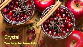  Presentation with christmas borders winter - Slide deck with cranberry juice - glasses with hot punch background and a tawny brown colored foreground