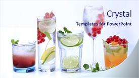  Presentation with cranberry juice - Amazing slides having cranberry juice - summer drinks backdrop and a sky blue colored foreground