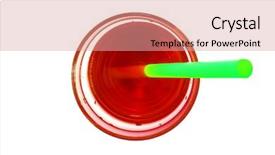  Presentation with cranberry juice - Audience pleasing slide deck consisting of cranberry juice in a glass backdrop and a coral colored foreground