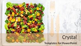  Presentation with pumpkin seeds - PPT theme consisting of cranberry pecan and pomegranate seed background and a yellow colored foreground