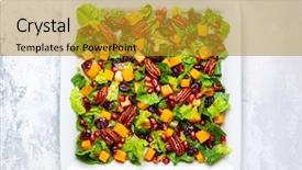  Presentation with pumpkin seeds - Colorful slide deck enhanced with cranberry pecan and pomegranate seed backdrop and a gold colored foreground