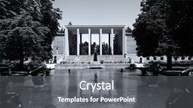  Presentation with museum - Audience pleasing slide set consisting of cranbrook art museum in monochrome backdrop and a gray colored foreground