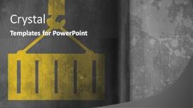  Presentation with crane - Colorful PPT theme enhanced with crane-against-overhead-view and a dark gray colored foreground