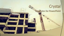  Presentation with building construction water supply - Cool new presentation theme with crane and building construction site backdrop and a cream colored foreground
