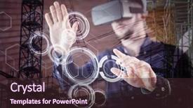  Presentation with composite construction - Amazing slide deck having crane and building construction site against composite image of interface backdrop and a wine colored foreground