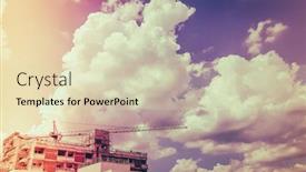  Presentation with crane - Audience pleasing PPT layouts consisting of crane and building construction site filtered image processed vintage effect backdrop and a soft green colored foreground