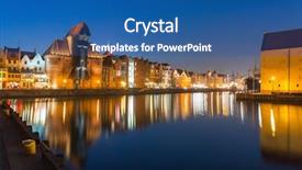  Presentation with architecture old - Slide deck enhanced with crane at motlawa river poland background and a ocean colored foreground