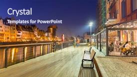  Presentation with architecture old - Cool new theme with crane at motlawa river poland backdrop and a navy blue colored foreground