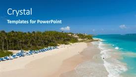  Presentation with paradise island - Slide set consisting of crane-beach-is-one background and a ocean colored foreground