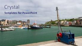  Presentation with crane - Audience pleasing PPT theme consisting of  backdrop and a  colored foreground