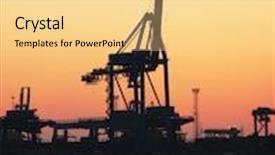  Presentation with crane - Amazing slides having crane-in-the-port backdrop and a blonde colored foreground