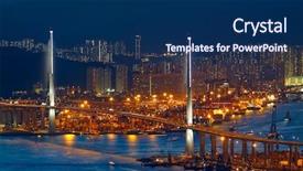  Presentation with city night - Slides having crane movements - freeway in night with cars background and a  colored foreground