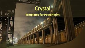  Presentation with crane - Slides enhanced with crane movements - jetty walkway by night tel background and a tawny brown colored foreground